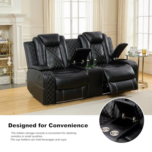 Power Reclining Loveseat with Storage Console, Cup Holders and USB Ports