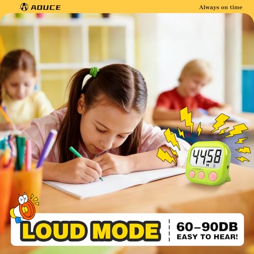 2-Pack Digital Magnetic Classroom Timers with Large Display & Loud Alarm