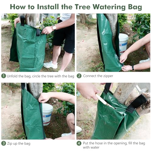 20-Gallon Slow Release Tree Watering Bag - Heavy-Duty PVC Drip Irrigation