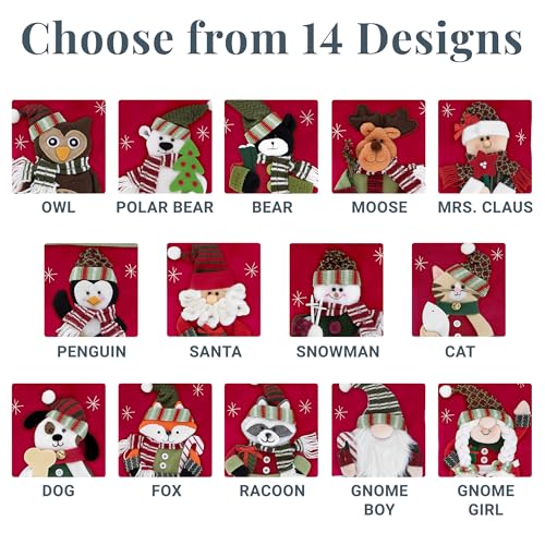 Personalized Christmas Stocking with Embroidered Name - 3D Plush Fox