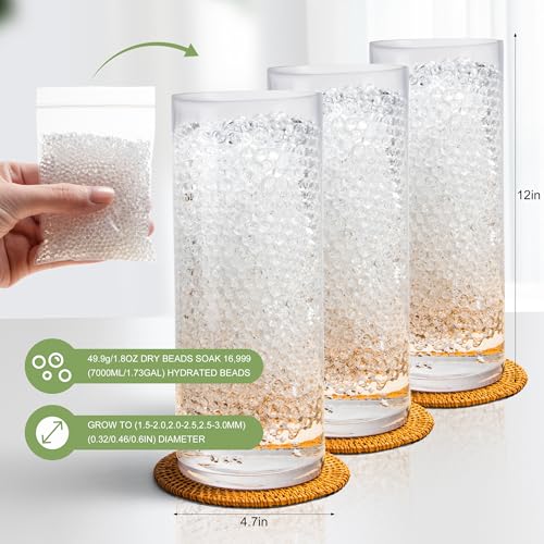 Clear Deco Granules - 16,999 Pcs, 2 Gal Vase Filler, Reusable & Durable
