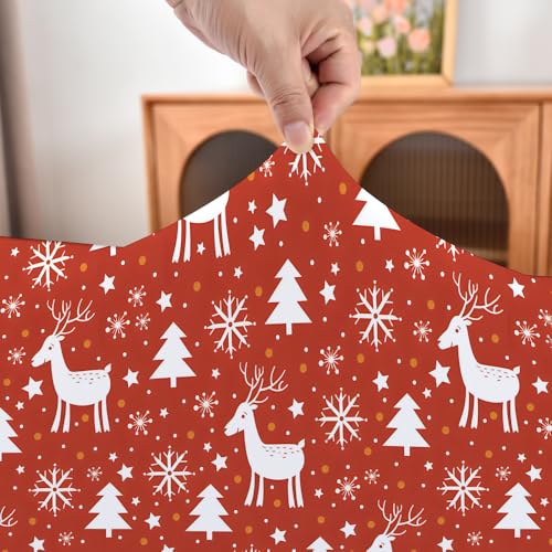 Amonsa Christmas Pattern 6 Fitted Tablecloth 38x38 inch Square Elastic Washable Spandex