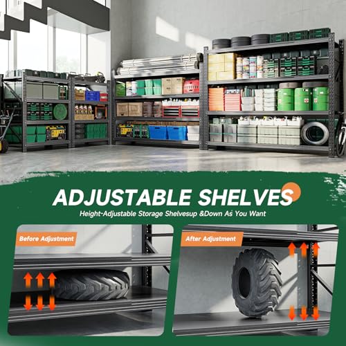 Heavy Duty Metal Storage Shelves 4-Tier Garage Utility Rack 71.3-Inch