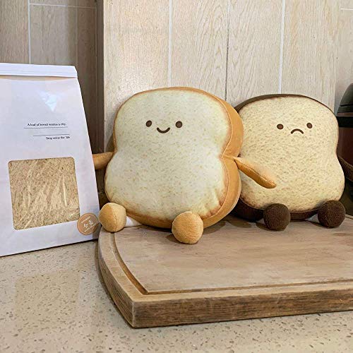 Cute Sliced Bread Plush Pillow Stuffed Food Toy for Sofa and Bedroom