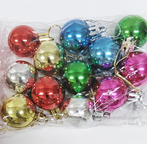 Set of 6 Red and Green Christmas Tree Ornaments - Shatterproof Holiday Decor