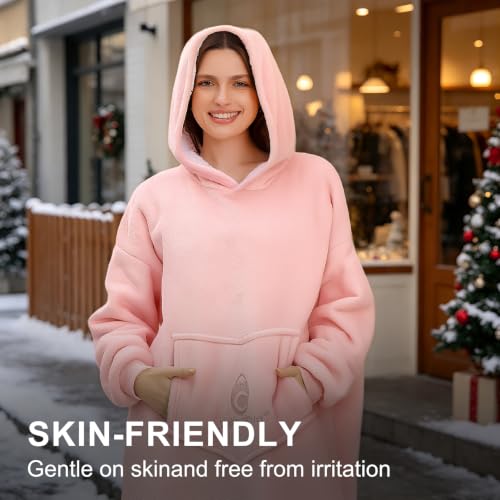 Oversized Wearable Blanket Hoodie, Ultra Soft Sherpa Fleece Sweatshirt