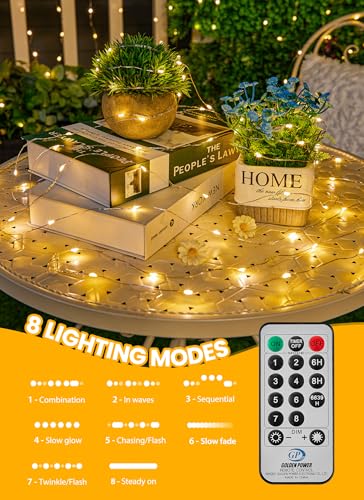 Minetom 66Ft 200 LED Fairy Lights USB Powered Waterproof Copper String Lights