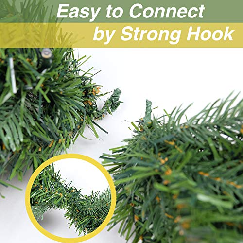 HomeKaren 9 Ft Battery-Operated Prelit Christmas Garland with 50 LED Lights, Lush Fraser Fir Style, Pineblue_battery