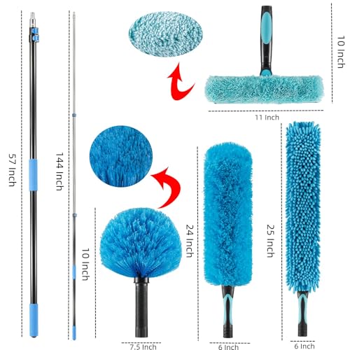 High Ceiling Duster Kit with 5-12ft Extendable Pole & Window Squeegee