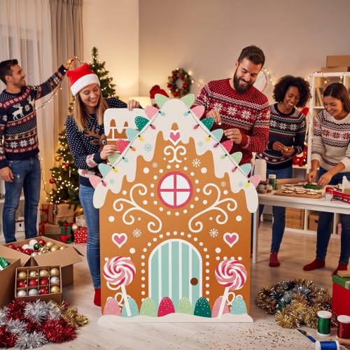 4 ft Gingerbread House Cardboard Cutout Standee for Christmas Decor