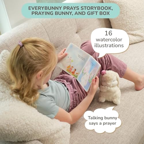 Musical Plush Prayer Bunny & Board Book Gift Set - Pink Baptism Gift