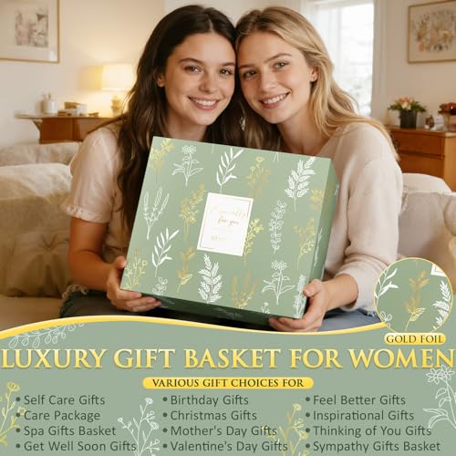 Luxury Self-Care Spa Gift Basket for Women with Crochet Flower Bouquet