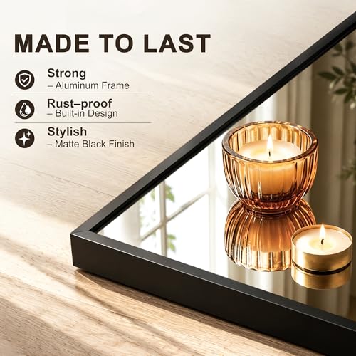75" x 35" Full Length Floor Mirror with Stand, Shatterproof HD Glass