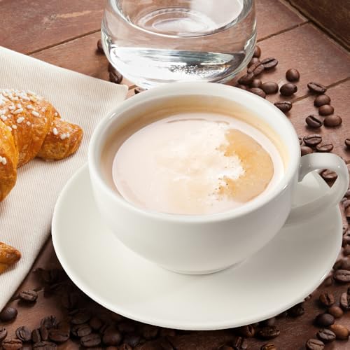 ionEgg White Porcelain Coffee Cup & Saucer Set 220ml for Cappuccino & Latte - Elegant Design