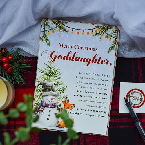 BlinkWishes Goddaughter Christmas Card – Goddaughter Edition with Envelope & Seal