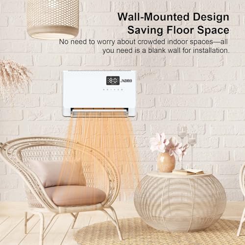 Wall-Mounted Electric Space Heater with Thermostat and Remote