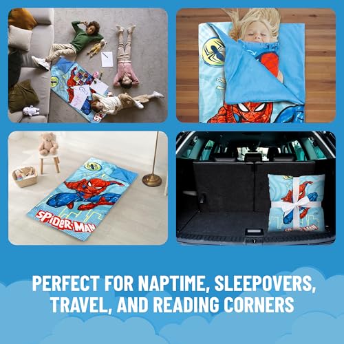 Spiderman Kids Slumber Bag and Pillow 2-Piece Set - 54 x 27 Inch