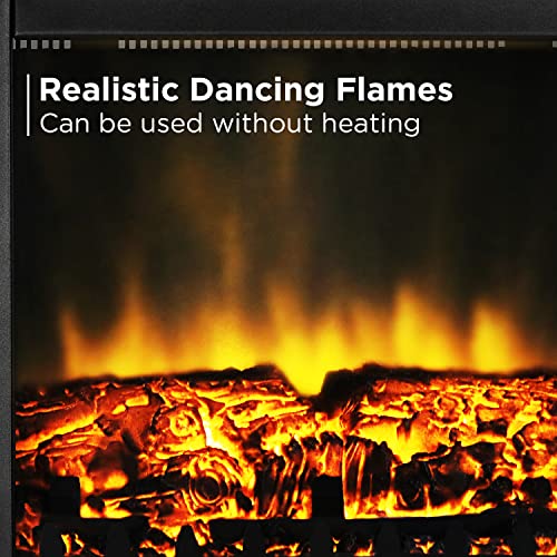 Compact Electric Fireplace Stove Freestanding Heater with Realistic Flame