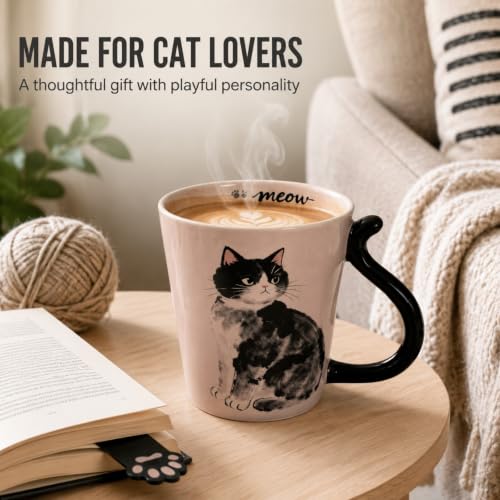 Cat Coffee Mug 18oz – Pink Variation (Cat-mug-Pink) Unique Gift for Cat Lovers