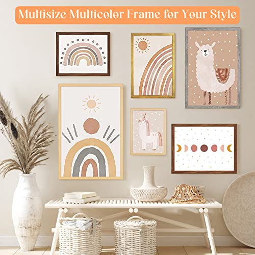 20x30 Solid Wood Picture Frame - Rustic Brown Poster Frame with HD Plexiglass