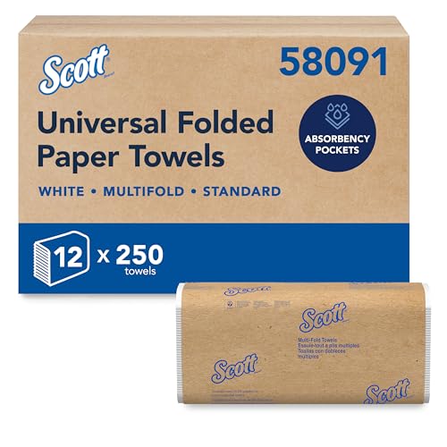 Commercial White Multifold Paper Towels Bulk Case - 12 Packs (3000 Sheets)