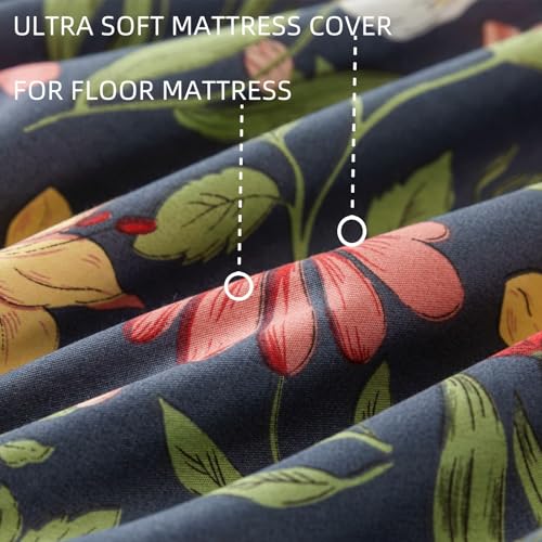 100% Cotton Futon Cover with Zipper - Soft & Machine Washable