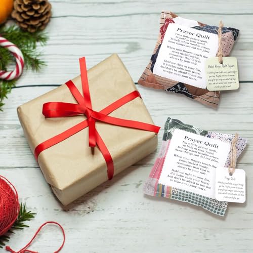 2-Pack Mini Pocket Prayer Quilts with Hidden Cross - Encouragement Gifts