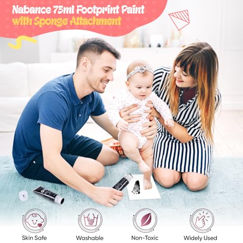 Non-Toxic Baby Handprint & Footprint Paint - Washable Pet Paw Print Stamp Ink