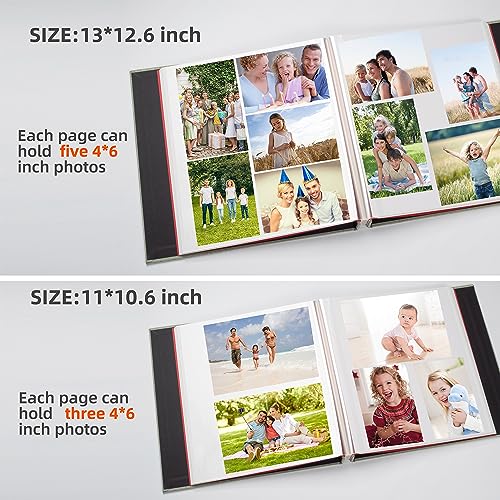 HoneyTolly 11x10.6in Self-Adhesive Linen Photo Album 60 Pages Grass Green