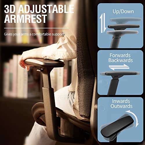 Ergonomic Mesh Office Chair with Adjustable Lumbar Support and 3D Armrests