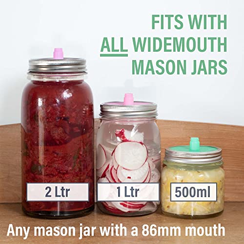 Glass Fermentation Weights with Easy Lift Handles for Wide Mouth Mason Jars 4-Pack