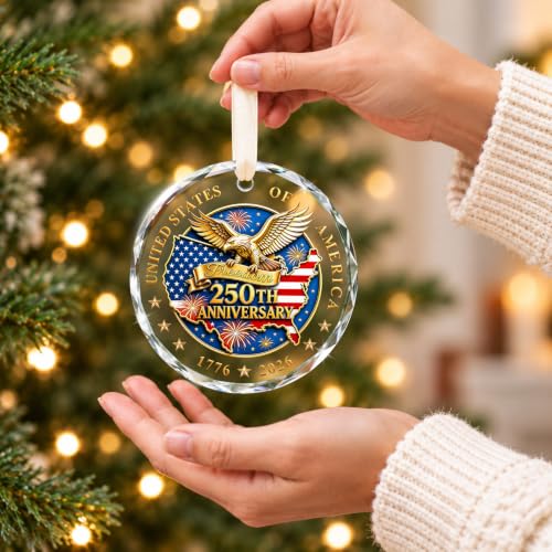 GISUREY USA 250th Anniversary Christmas Ornament 02-250th Bald Eagle Patriotic Keepsake 1776-2026