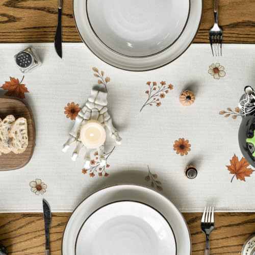 Artoid Mode 13x120 Inch Halloween Table Runner Beige Home Party Decor