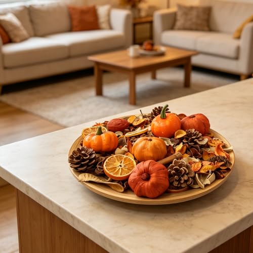 Fall Potpourri with Pumpkin & Cinnamon Scented Dried Flowers 20 oz - Home Fragrance Decor