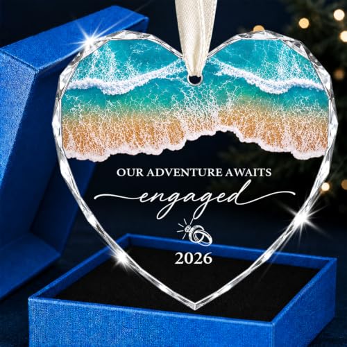 GOSBLUE Engaged 2026 Ornament - Unique Engagement Gift for Couples, Christmas Tree Décor