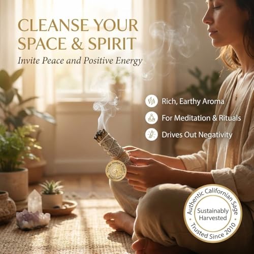 California White Sage Smudge Sticks 4 Inch - Pack of 3 Incense Bundles
