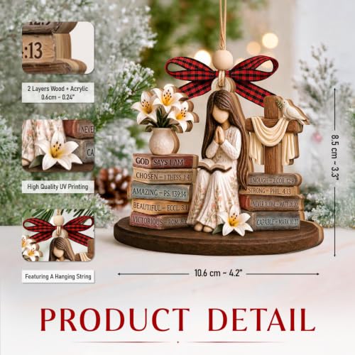 God Says I Am Christian Christmas Ornament - Faith-Based Bible Verse Decor - Variation: God Says 1