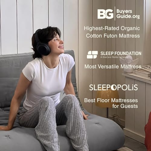 Queen Size Japanese Floor Futon Mattress, 2.5-Inch Thick Foldable Sleeping Pad