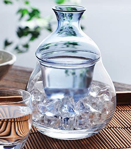 Toyo Sasaki Blue Glass Sake Cup 7.4oz, Cold Drinkware, Made in Japan