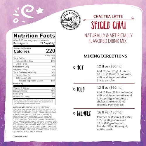 Spiced Chai Tea Latte Beverage Mix 3.5 Pound Powder