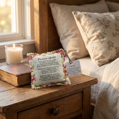 Handmade Pocket Prayer Quilt with Hidden Cross - Mini Spiritual Gift