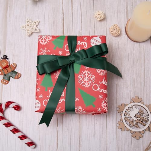 QIANF Dark Green 1 Inch Satin Ribbon 25 Yards Gift Wrap Hair Bows Wedding