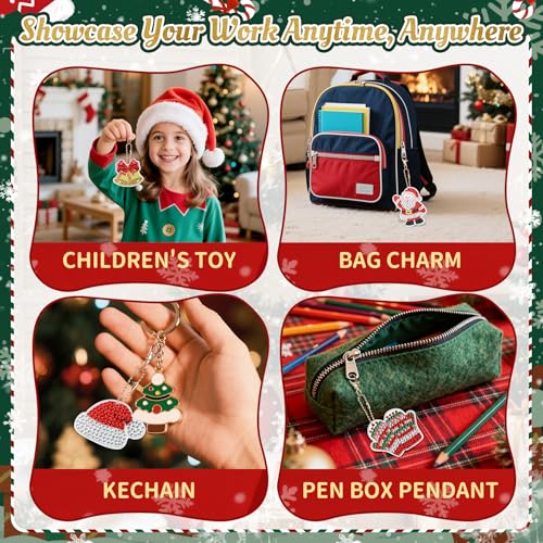 24-Day Diamond Painting Advent Calendar - DIY Gem Keychain Craft Kit