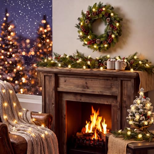 Bencailor 6.56 ft Christmas Snowflake String Lights (6.56 ft / Snowflake) Battery-Operated