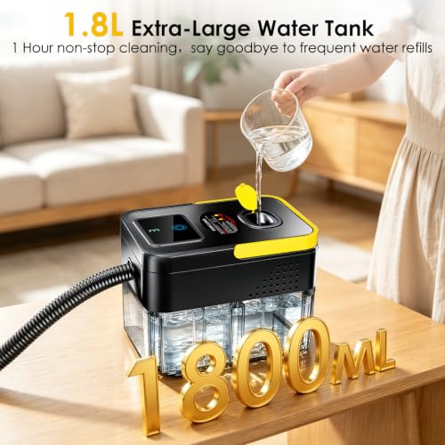 Portable Handheld Steam Cleaner, 1.9Qt Pressurized Steamer with 18 Accessories