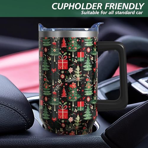 40oz Christmas Trees Tumbler Cup with Handle & Lid Straw - Tree tumbler-01 (Aokoyi)