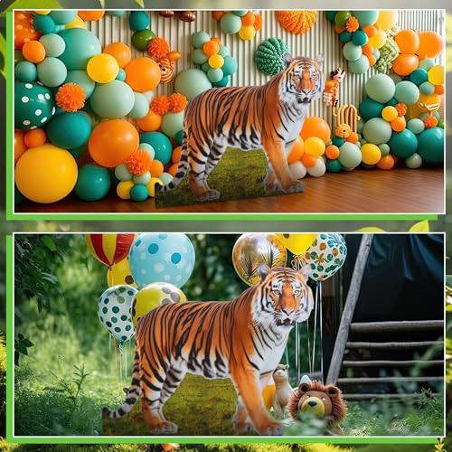 4ft Life-Size Tiger Cardboard Cutout for Safari Jungle Party Decor