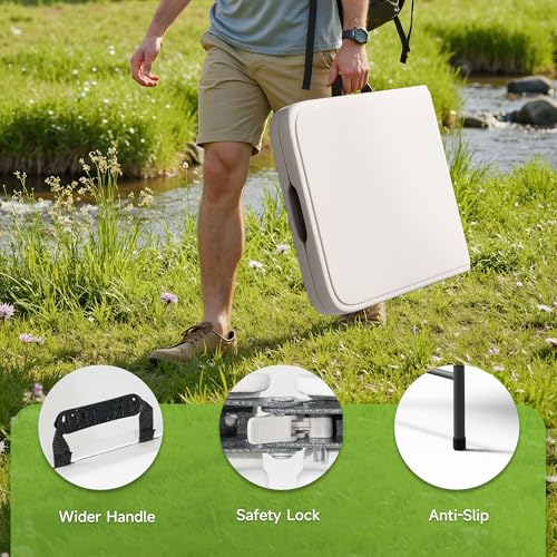 4-Foot Adjustable Height Folding Table - Heavy Duty Portable Utility Table