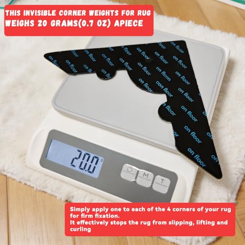 Reusable Non-Slip Rug Grippers - 8 Piece Double-Sided Carpet Tape Set