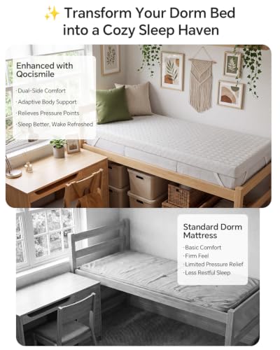 Twin XL Memory Foam Mattress Topper - 3 Inch Cooling Gel Pad